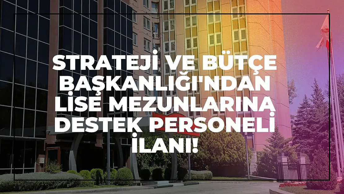 Strateji ve Bütçe Başkanlığı'ndan Lise Mezunlarına Destek Personeli İlanı!