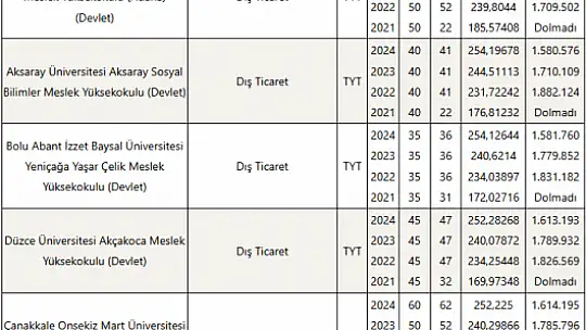 Dış Ticaret (2 Yıllık) Taban Puanları ve Başarı Sıralamaları Tercihleri İçin Kapsamlı Rehber!
