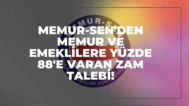 Memur-sen'den Memur ve Emeklilere Yüzde 88'e Varan Zam Talebi!