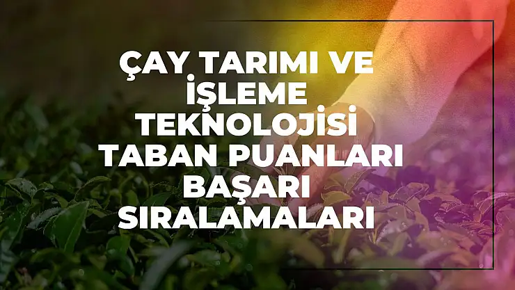 Çay Tarımı ve İşleme Teknolojisi (2 Yıllık) Taban Puanları ve Başarı Sıralamaları