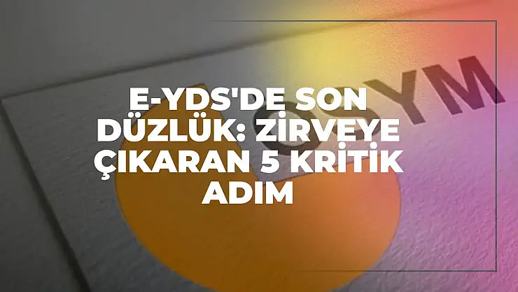 E-YDS'de Son Düzlük: Zirveye Çıkaran 5 Kritik Adım