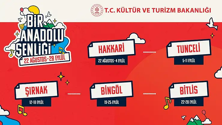 Kültür ve Turizm Bakanlığı'ndan Doğu ve Güneydoğu'ya Yeni Soluk: 'Bir Anadolu Şenliği' Başlıyor